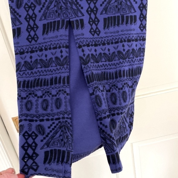 Vintage Aztec 40 Inch Long Maxi Skirt Size Small Royal Blue & Black Cotton - Picture 2 of 6